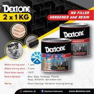LEM EPOXY DEXTONE 2 KOMPONEN 2 Kg RESIN & HARDENER BENING KALENG 2000 Gram - LEM BESI TRANSPARAN