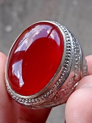 Cincin Raflesia Redish Orange ( Batu Akik Natural - Alam )