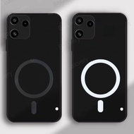 For Nothing Phone 3A Lite A001T Black Soft TPU Protective Back Cover With Magnetic Sticker