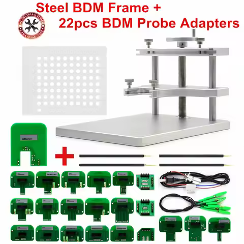 Best Quality Metal LED BDM FRAME Stalinless Steel With 4 Probe Pens 22pcs BDM Adapters For K-T-A-G/F
