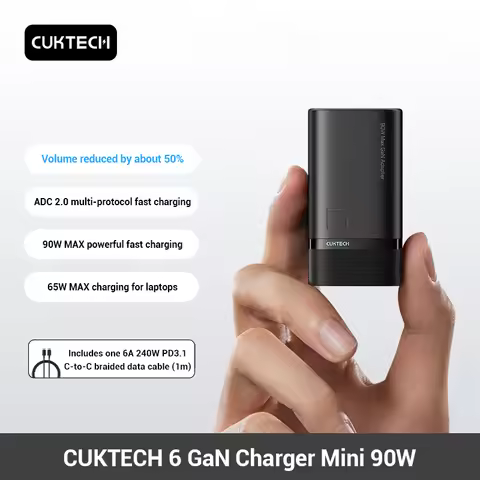 CUKTECH 6 GaN Super Charger Mini 90W MAX 3 Ports USB-C Charger For Xiaomi Samsung iPhone 17 Pro MacB
