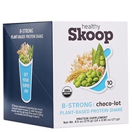 [USA]_Healthy Skoop B-strong organic complete plant based Chocolate protein drink mix with bcaas, Ch