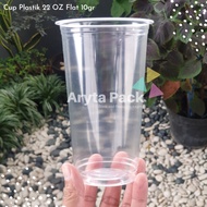 CUP PLASTIK PP 22 OZ FLAT 10GR GELAS CUP PLASTIK PLASTIC CUP DAN TUTUP