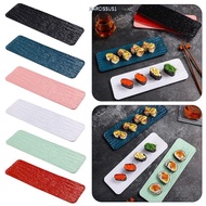 NARCISSUS13A0E Sushi Plate, Rectangular Shape Stone Grain Restaurant Plate, Creative Flat Design Lon