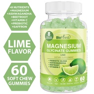 Biofinest Magnesium Glycinate Gummy Supplement - Vitamin C Ashwagandha Beetroot Saffron Prebiotic Bl