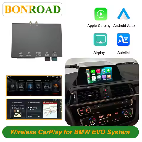Android BONROAD Wireless CarPlay Android Auto Decoder Box For BMW 1-7 Series X1 X3-X6 MiNi F20 F30 F