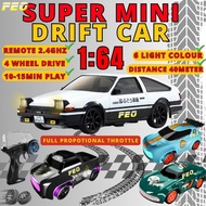 FEO MQ64 Drift RC Super Mini Drift Car 4WD 1/64 RC Desktop Mini Drift Concept Car AE86 Model Proport