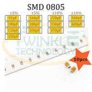 Capacitor SMD 0805 50V C0G/NP0/X7R 10pcs 91pF 110pF 150pF 160pF 180pF 200pF 220pF 330pF 470pF 680pF 