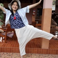 Hmong Pants Beautiful Shape Small-Free Size Crotch Native Cotton
