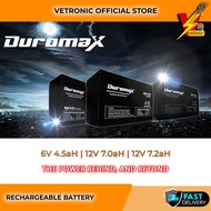 FLYING/DUROMAX Rechargeable Lead Acid Battery Power: 6V4.5AH 12V7.0AH 12V7.2AH Original Made In Mala