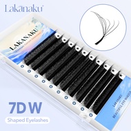 LAKANAKU Cilios 7D W Lashes 7D W Shape Lash Extensions 8-15mm Natural Soft 7D Premade Volume Fan Las