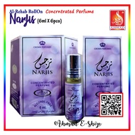 Al Rehab NARJIS (6ml X 6) Box (Roll on) Alcohol Free Made by Al-Rehab Perfumes