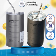 HÀNG CHÍNH HÃNG_ LY/CỐC GIỮ NHIỆT AMERICANO 600ML+ỐNG HÚT_PHONG CÁCH HÀN QUỐC