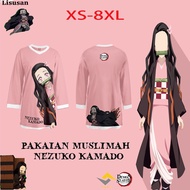 Baju Muslimah Tshirt Muslimah Jersey Baju Jersey Muslimah Jersey Muslimah Murah Demon Slayer Nezuko Pink Muslimah Shirt Design Jersey Muslimah Plus Size Baju Muslimah Women Loose