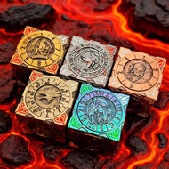 Metal DND Rotating 7 in 1 Dice TRPG Role Playing Dungeons and Dragons D6COC Running Group Dice