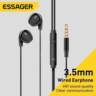 Essager 3.5มม. หูฟังแบบมีสายหูฟังพร้อมไมโครโฟนสำหรับ Xiaomi Samsung โทรศัพท์คอมพิวเตอร์ PC ชุดหูฟังหูฟัง Ear Buds Head Set