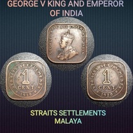 JL Antiques Malaysia Banknote Coin King George and Emperor of India 1 Cent Straits Settlements