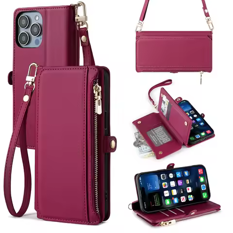 Zipper Pocket Handbag Case For Sharp Aquos Wish 5 4 3 2 Sense 10 9 8 7 6 R10 R9 R8 R7 Crossbody Leat