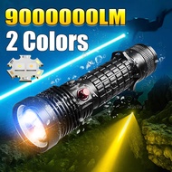 Underwater Lantern White/Yellow Light Waterproof Professional Diving Flashlight 600m Diving Torch