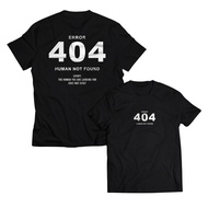 Men's Street Style T-Shirt ERROR 404 HUMAN NOT FOUND Adult Unisex Tops PakeKaos