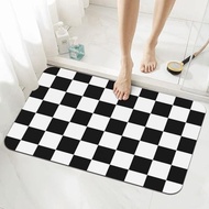 White Marble Texture Bath Mat Rugs 15.7x23.6 in, Marbling Diatomaceous Earth Bathroom Rug Fit Under 