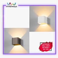 K2 VIVIDWAYS MODERN INDOOR/OUTDOOR OD-AD6611 BK / WH / GD LED WALL LIGHT 3000K