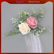 MagiDeal Chair Back Flowers Arch Flowers Aisle Chair Back Floral for Wedding Landscaping