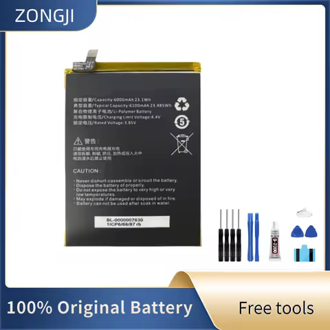 ZONGJI New Compatible Battery For Sugar C21 GB31241-2014 596781 6000mAh Phone Batteries +Tools