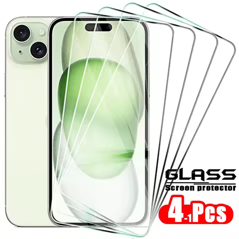 4-1Pcs Tempered Glass for IPhone 15 14 13 12 11 Pro Max X XS Mini 14 Plus Screen Protectors Protecti