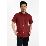 KEMEJA MOC Men's Short Sleeve Shirt MOGIGO BESTBUY - MAROON
