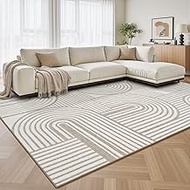 Textured Tufted Neutral 9x12 Area Rugs for Living Room Rug-Carpet Bedroom Nursery Rug Carpet Washabl