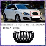 (Y W Z H)Front Bumper Honeycomb Grille 1P0853654A for Seat  MK2  Toledo Mk3 2004-2009 1P Badgdeless 