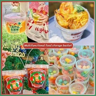 500Ml/1L Plastic Bucket With Lid And Handle Clear Storage Container For Food Leakproof Storage