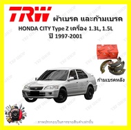 TRW ผ้าเบรค ก้ามเบรค รถยนต์ HONDA CITY Type Z เครื่อง 1.3L 1.5L ฮอนด้า ซิตี้ ปี 1997 - 2001