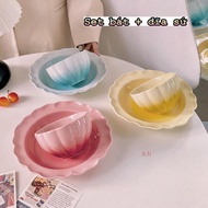Cute Pastel Dinnerware Set (1 Bowl + 1 Plate)