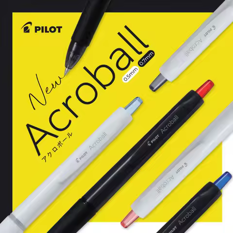 Pilot Acro Smooth-Glide Ballpoint Pen Low Viscosity Oil-based Ink Minimalist Rod Clear Writing Pens 