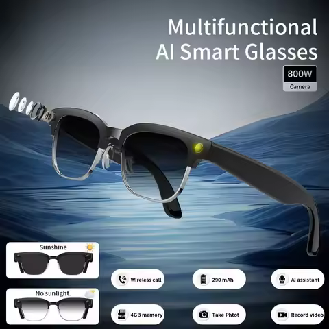 AI Smart Glasses HD 800W Pixel Camera Video Recording Sport Sunglasses OpenAI Translation Voice Assi