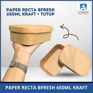 Paper Recta Bfresh 650ml Kraft + Lid Paper Lunch Box Salad Box Contents 5 PCS