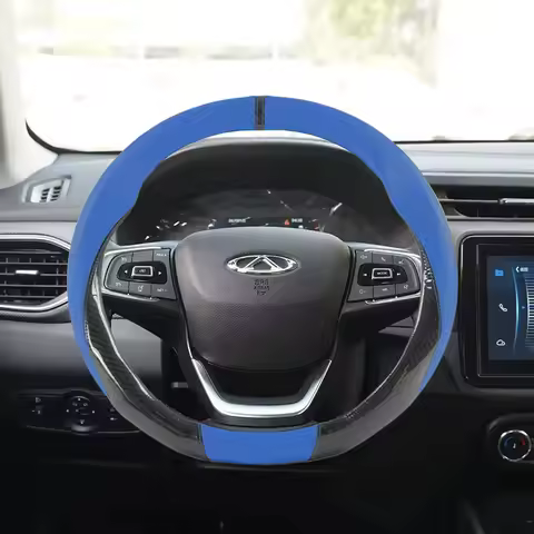 Carbon Fiber Leather Anti-slip Breathe Car Steering Wheel Cover For Chery Tiggo 2 3 4 7 Plus 8 Pro Q
