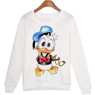 Sweatshirt Cartoon Anime Long Seved Loose Casual Hoodies Minnie And Donald Duck Hoodie Lover Hoodies Pullover