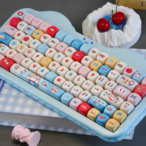 Doubleshot Keycaps Cute Western Cat Keycap Set 130 Keys Custom PBT MOA Profile Keyboard Keycap For M
