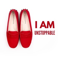 Forever Shoes - Simply The Best in RED รุ่นนี้ทำจากหนังวัวกลับ รองเท้าผู้หญิง - รองเท้าหนังผญ หนังแท้ -รองเท้าสุขภาพ