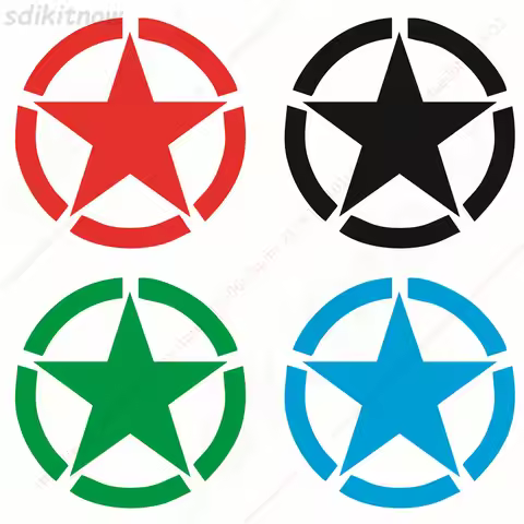 2pcs Five-pointed Pentagram star car motorcycles Funny Helmet window Fender sticker vinly PVC waterp