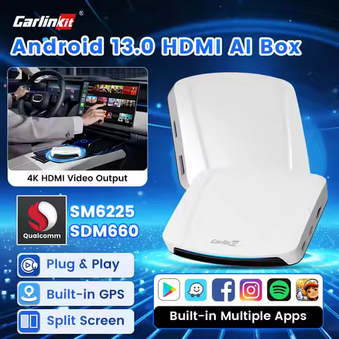 2026 CarlinKit HDMI Video Output Android 13 CarPlay AI Box SM6225 8-Core Android Auto Wireless CarPl