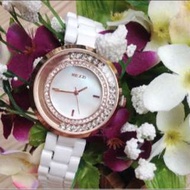 香港品牌KEZZI-玫瑰金框滑動水鑽，質感陶瓷手錶 Brand Hong Kong Kezzi- rose gold-framed sliding stones, textured ceramic watches