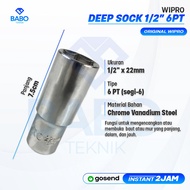 MATA Long sock eye (Deep Sock) 22mm WIPRO 1/2 " 6PT Socket Shock CrV 22 mm