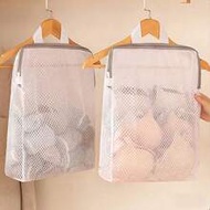 1pc Honeycomb Mesh Laundry Bag With Zipper – Wall-Mounted Space-Saving Clothes Organizer For Bedroom