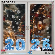BANA Xmas Glass Decal, Santa Claus PVC Christmas Window Stickers, Waterproof Static Cling Glass Deca