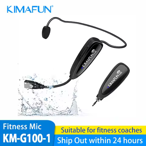 KIMAFUN G100-1 2.4G Wireless System Fitness Microphone KIMAFUN GWP91 waterproof headset microphone w