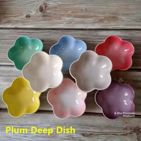 Le Creuset Cool Color Plum Blossom Pattern Small Sauce Di Underglaze Cerc Plate Japanese Cherry Blos